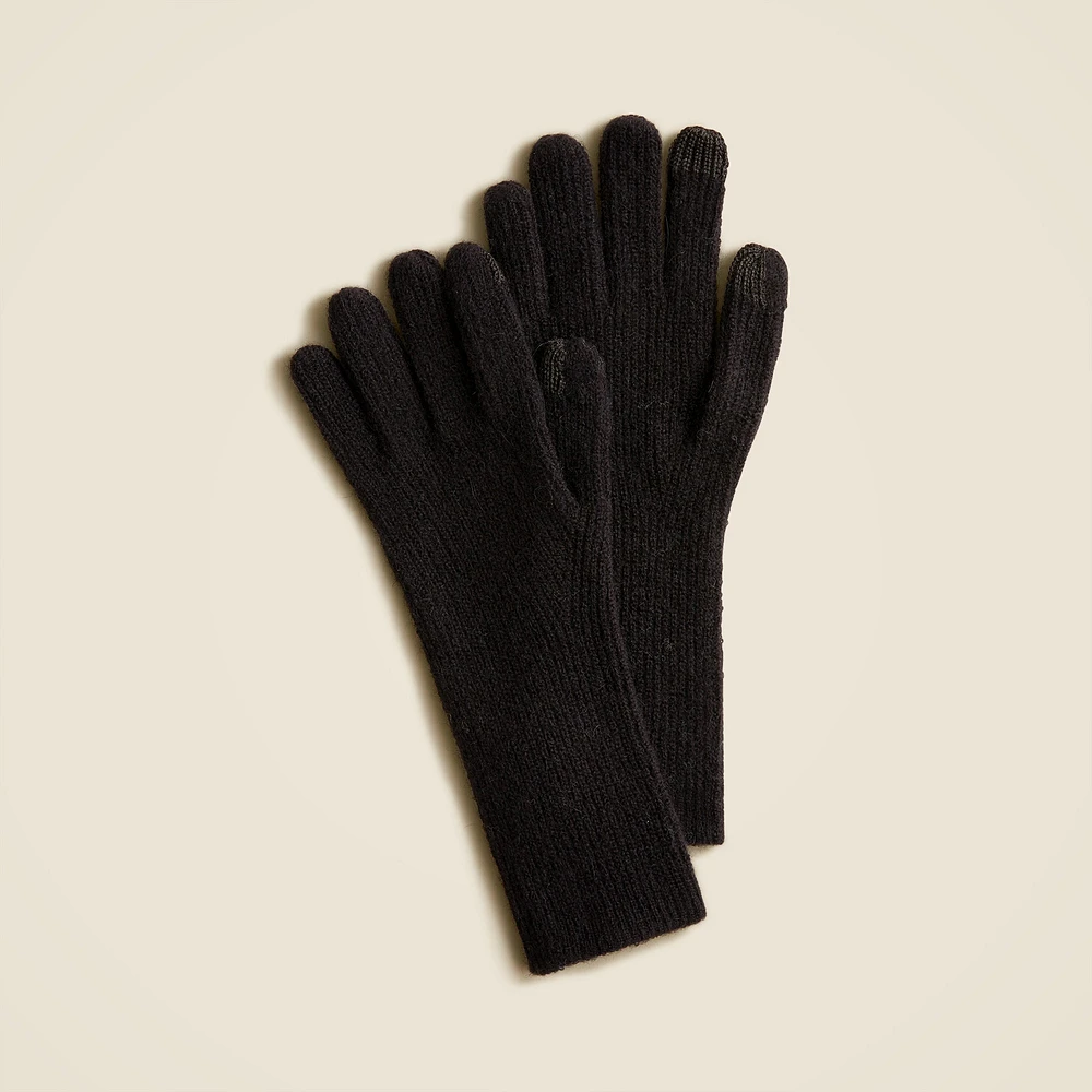 Ribbed tech-touch gloves Supersoft yarn